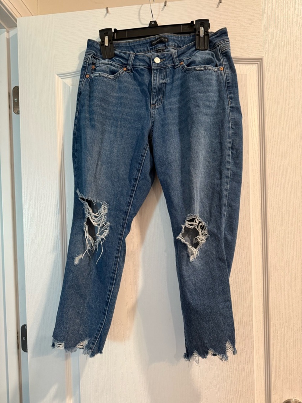 Sincerely Jules Distressed Blue Cropped Ripped Jeans